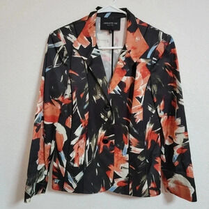 Lafayette 148 NEW YORK Black Floral Debbie Blazer